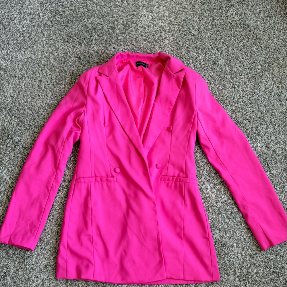 PrettyLittleThing Hot Pink Tailored Blazer